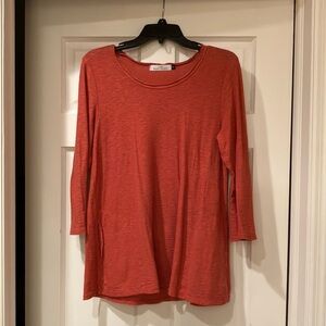 Taos Ready Trading small Orange 3/4 sleeve length sleeve top w/pockets